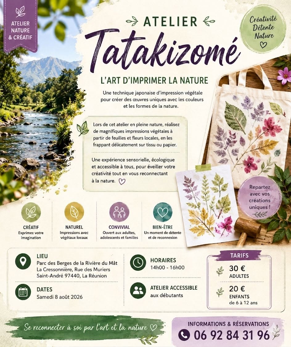 🌿 Atelier Tatakizomé – Impression végétale sur tissu