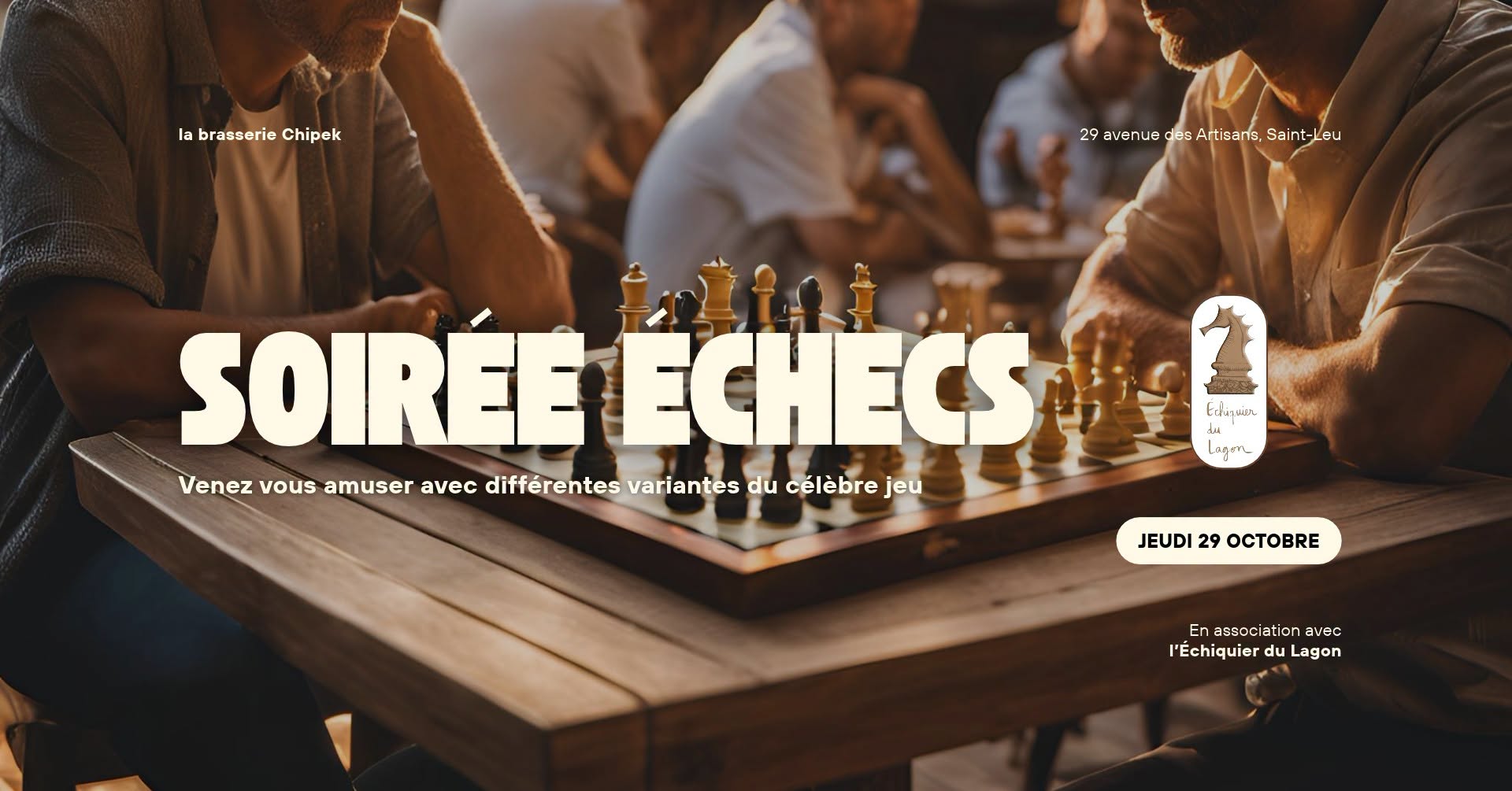 ♟️ SOIRÉE ÉCHECS avec l'échiquier du Lagon